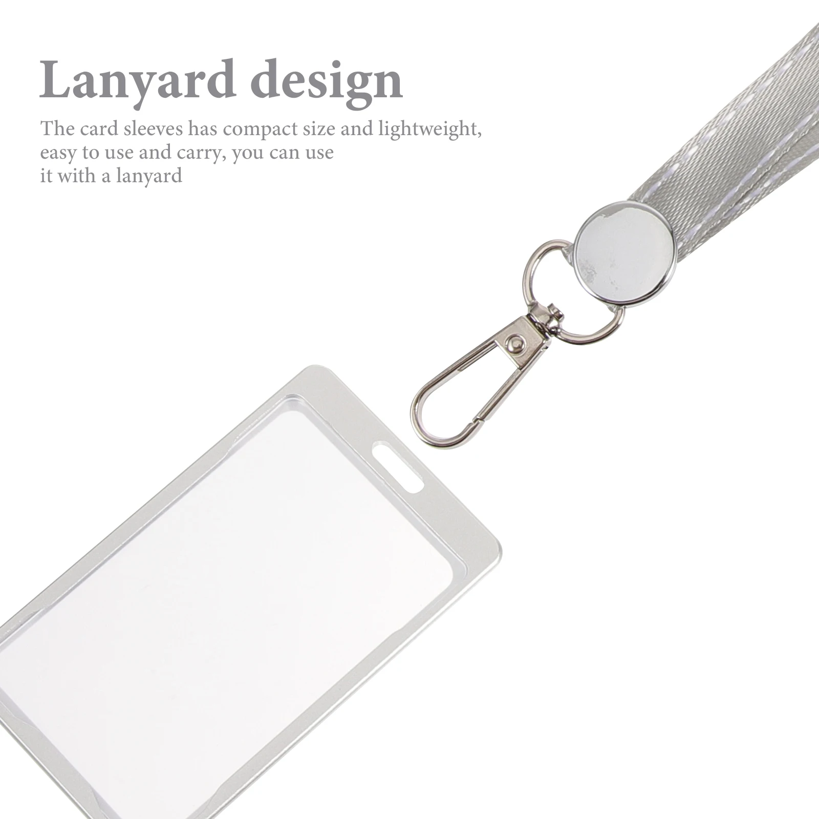 

Clear Metal Id Card Holder Sleeve Protective Transparent Badge Cover For Work School Office Factory Employees Vertical Lanyard