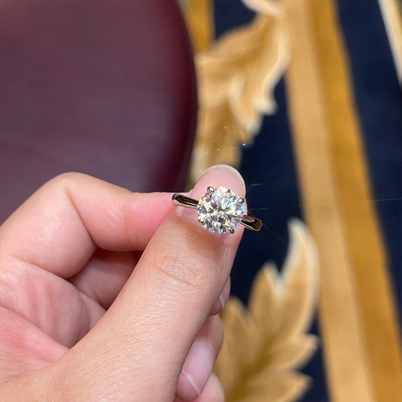 OXTAO Zertifizierter 2CT Ehering-Brautset für Damen, 14K Gold gefüllt, stapelbarer Eternity-Band-Ring, Jubiläumsschmuck D VVS1 – Detail 8