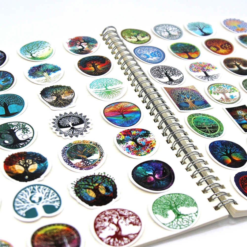 10/50/100PCS Beautiful Tree of life  stickers Memo Stickers for Laptop Car Skateboard Helmet Suitcase Stationery gift For kids