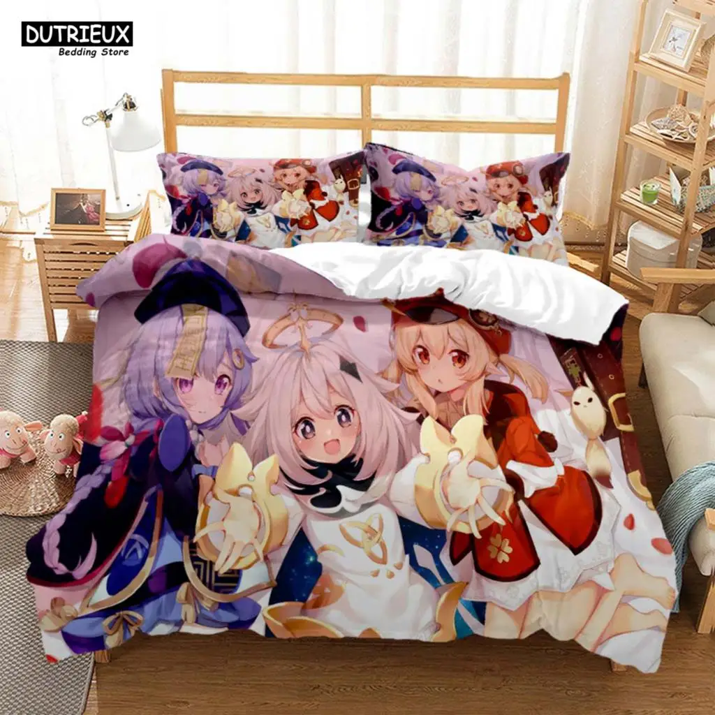 

Genshin Impact Animation Cartoon Soft And Comfortable Comforter Bedding Sets Bedding Set Luxury Quilt Cover Customizable