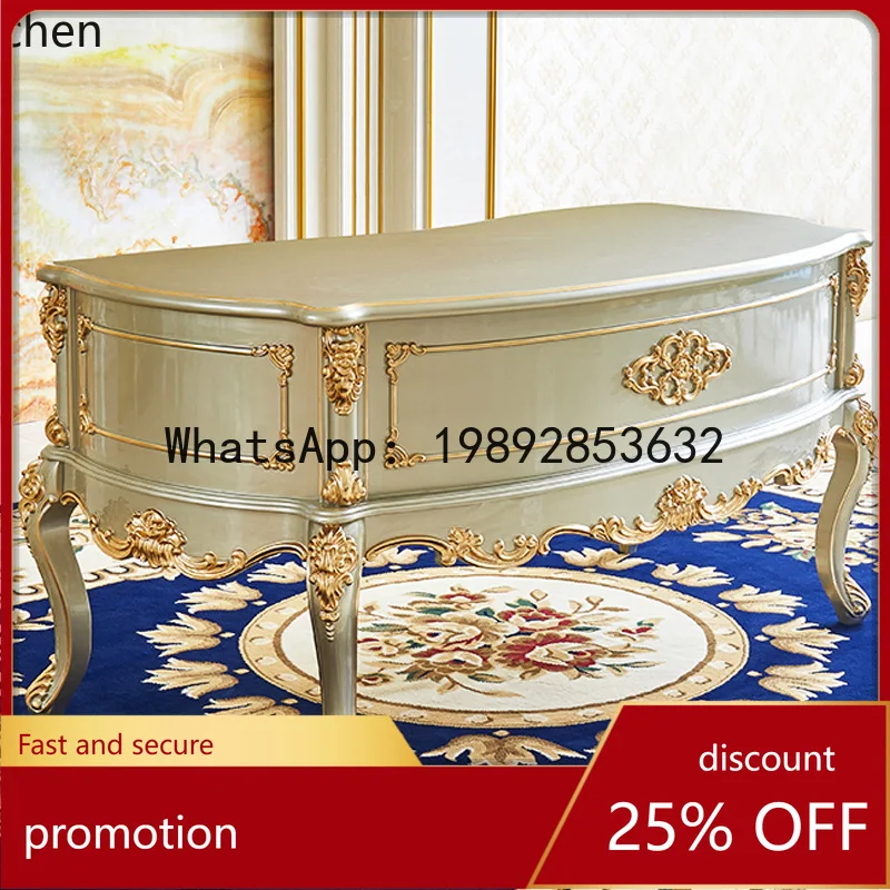 

Письменный стол из массива дерева в европейском стиле, резной, мебель для кабинета в европейском стиле