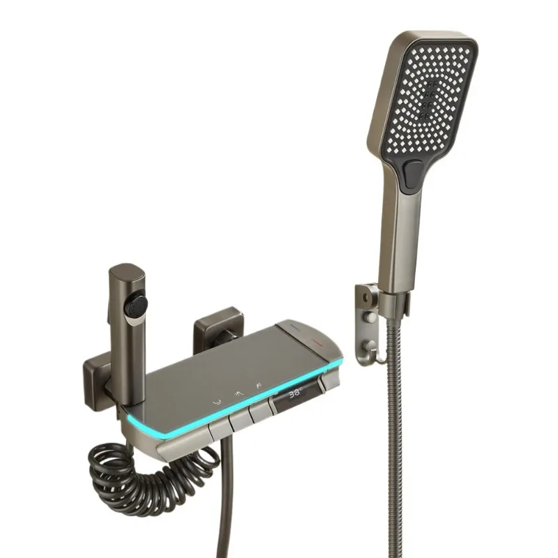 

Gun ash bathroom constant temperature waist spray shoulder spray small apartment topless split simple shower shower set