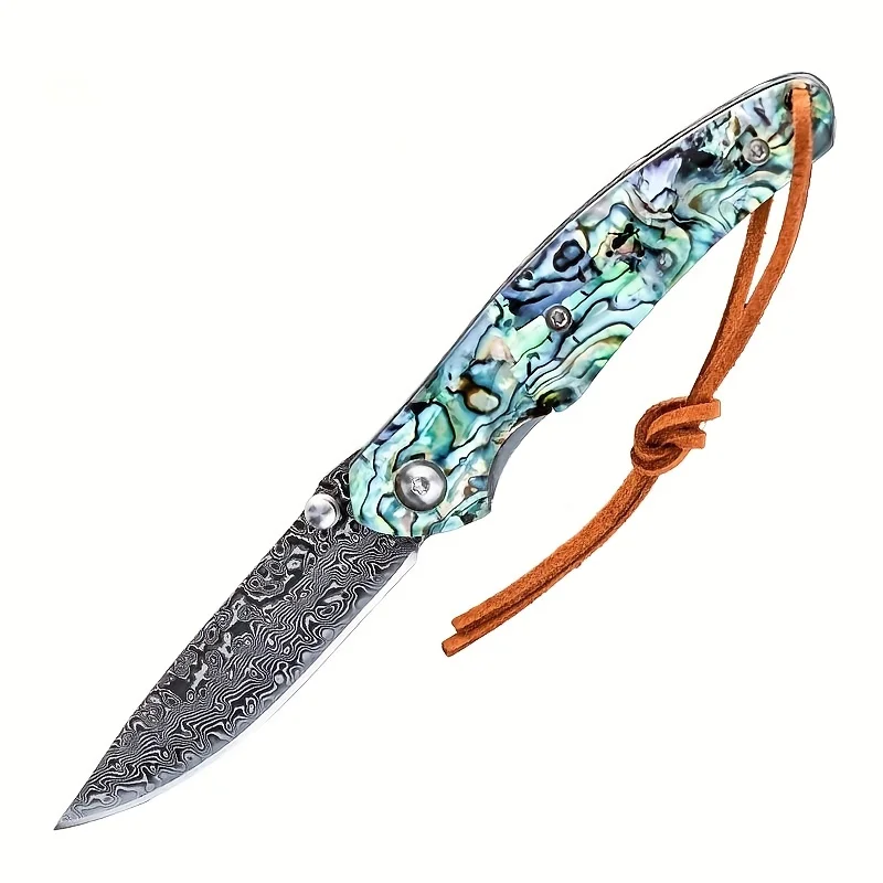 1pc Portable EDC Pocket Knife，Folding fruit knife and BBQ cut meat knife，Exquisite gift knife，Suitable for kitchen, outdoor