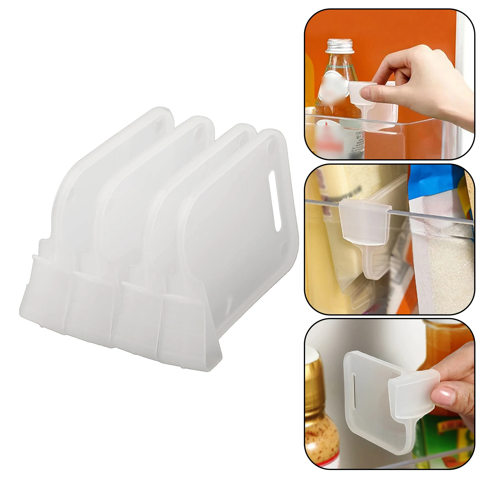 4 Pcs Plastics Refrigerator Partition Board Kitchen Storage Bottle Rack Shelf Organizer Home Garden Kitchen Tool Accessories