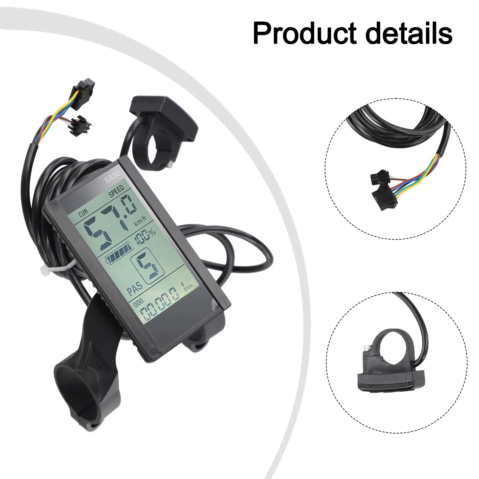 LCD S830 LCD Display Electric Scooter Smart LCD Meter/SM Connector 5Pin24V36V48V Responsive Ideal for Private Land Use