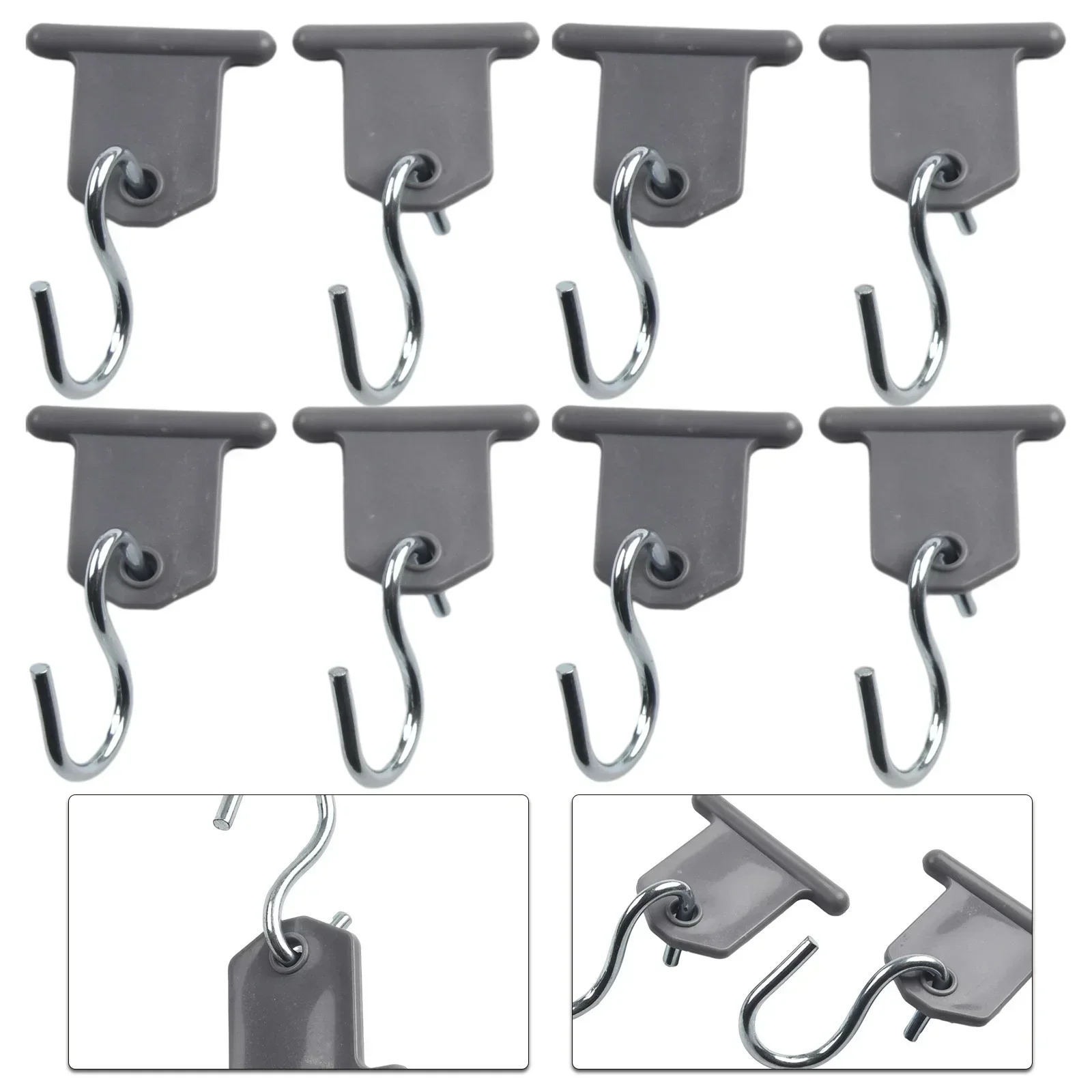 8pcs White Universal Awning Clothes Hook Racks For RV Camper Caravan Party Light Holder RV Awnning Hook Accessories