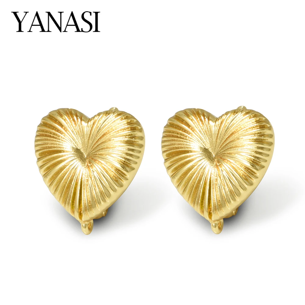 NUEVOS Ganchos para Pendientes de Latón Chapado en Oro de 18K, Accesorios de Cierre, Ganchos para Pendientes con Forma de Corazón de Gran Tamaño, Accesorios para Hacer Pendientes DIY