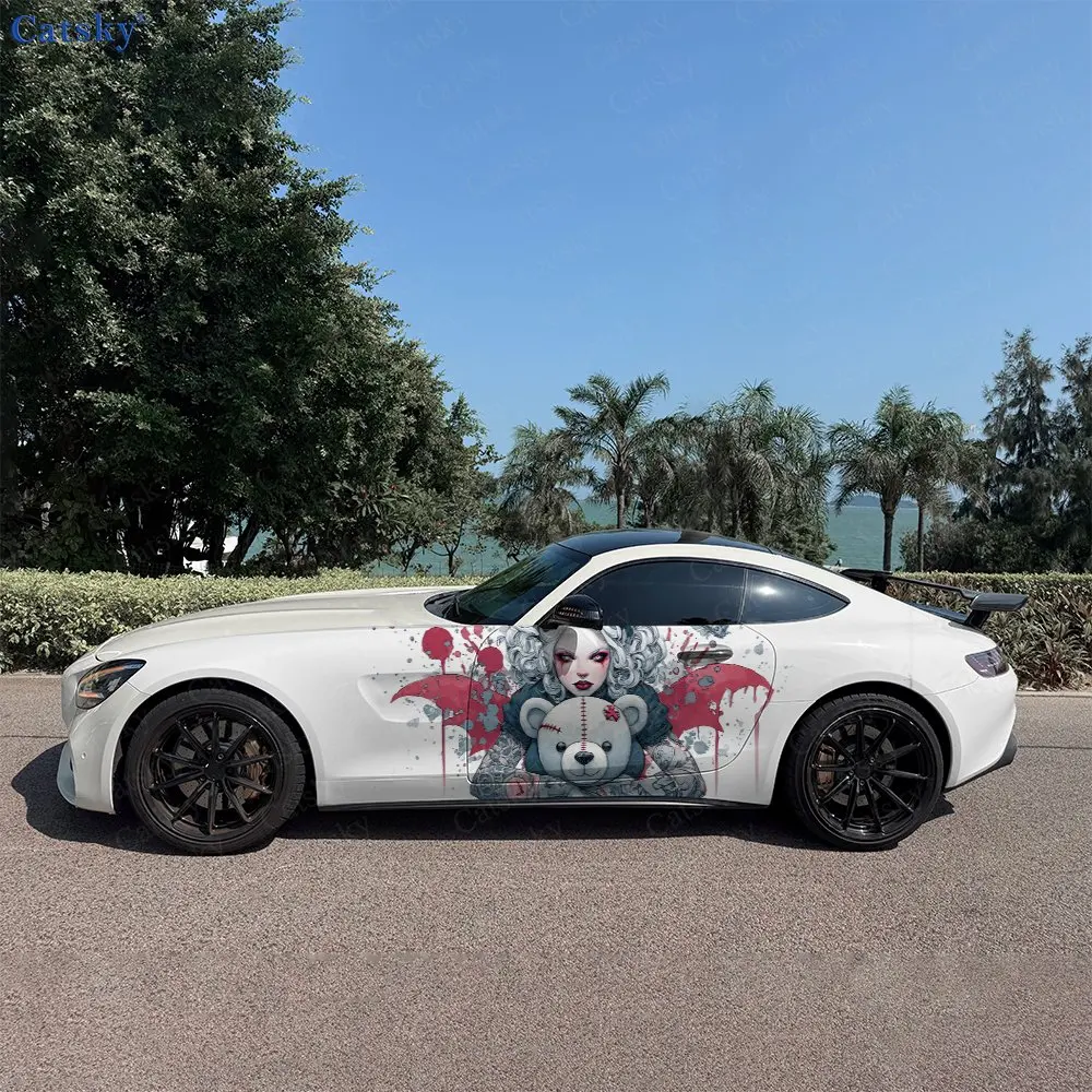 Blood-Winged Bear Princess, 2pcs, Durable, Fade-resistant, Enhance Vehicle Aesthetics With Bold Artistic Design Car Vinyl Wraps