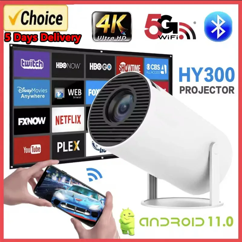 New 2024 4K Android 11 Dual Wifi6 200 ANSI Allwinner H713 BT5.0 1080P 1280*720P Home Cinema Outdoor portable Projetor