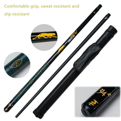 Professional Carbon Billiard Cue Set 12.75Stick Non-slip Leather Shaft Leopard Pattern Design Pool Cue Case 9Ball Carom Billiard