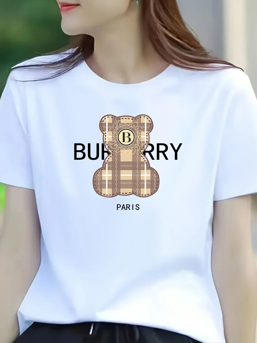 Camiseta casual de verano para mujer - Camiseta lujosa de estilo de diseñador del siglo XXI para mujer Harajuku - Camiseta de moda