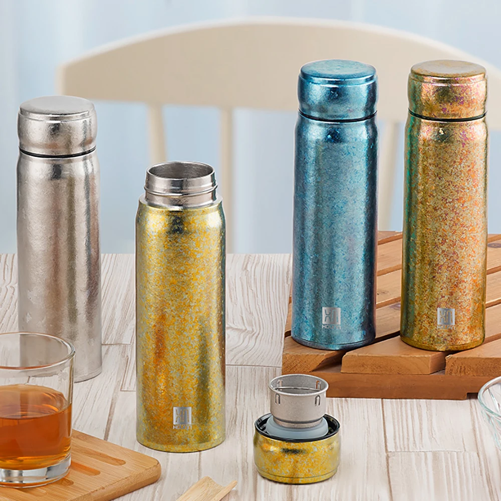 

300ml 420ml Portable Titanium Vacuum Thermos Bottle Thermal Water Bottle Good Insulation Properties Healthy Leakproof Colorful