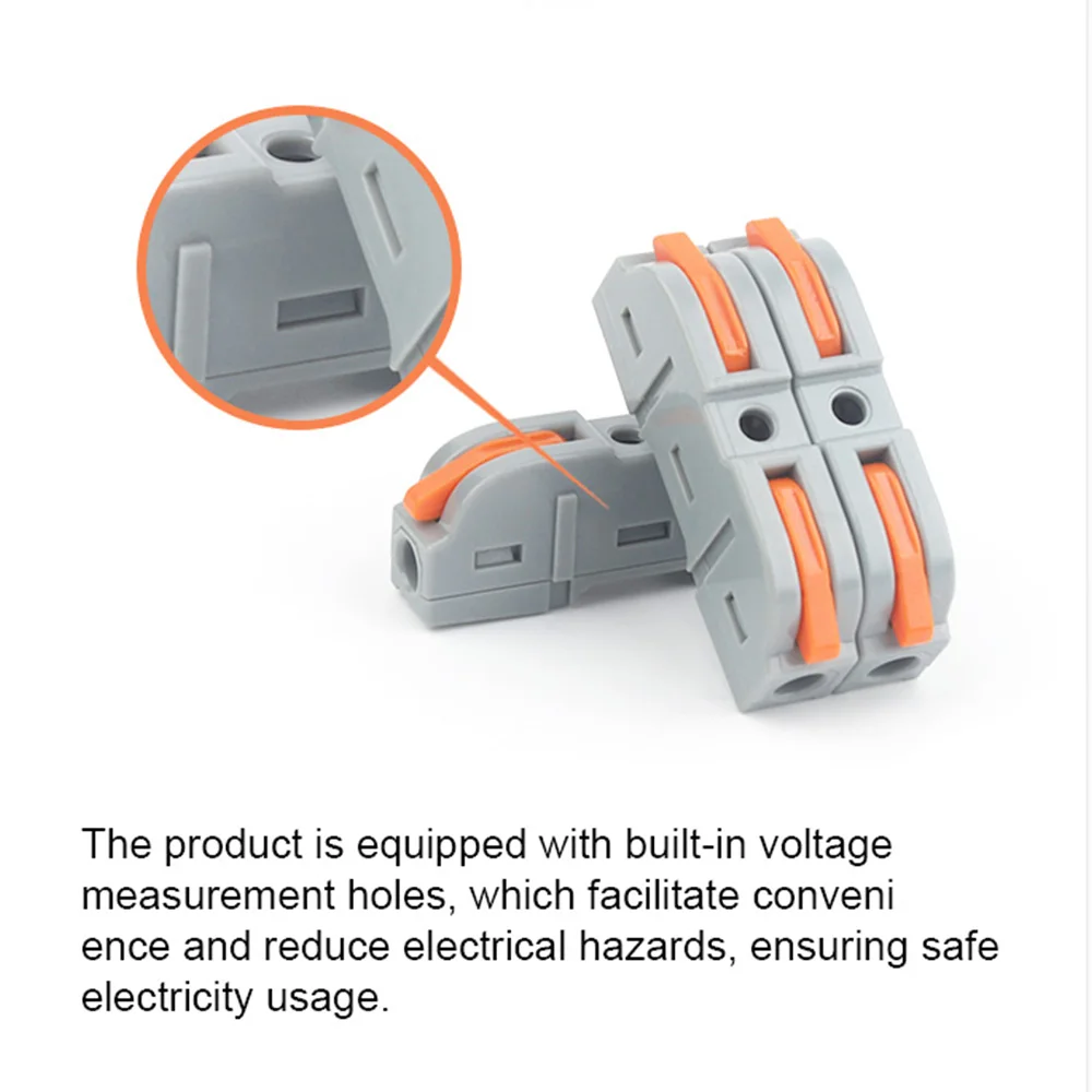 50/100PCS Spliceable Quick Electrical Wire Connector Lever Push-in Wiring Terminals Block 1-to-1 In -Line Compact Cable Clamp