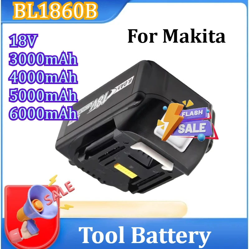 

Литиевая батарея 18В 3000/4000/5000/6000 мАч для Makita BL186B, универсальная для электроинструментов, гаечных ключей, дрелей, молотков