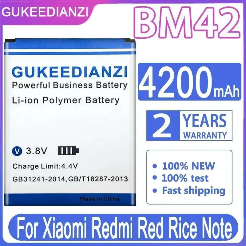 

For Xiaomi Redmi Red Rice Note BM42 Mobile Phone Battery 4200Mah Premium Replacement