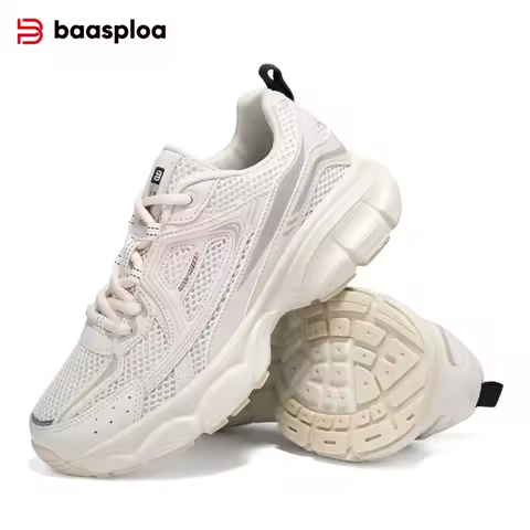 Baasploa Women Sports Shoes Outdoor Lightweight Breathable Jogging Sneakers Female Casual Mesh Anti-slip Lace Up Running Shoes