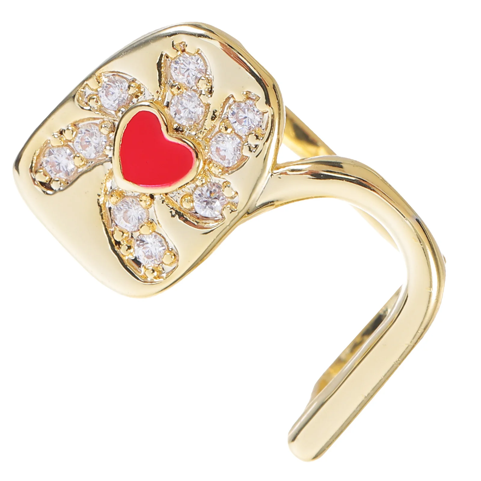 

Heart Shaped Gold Tooth Cap with Zircon Micro Pave Design Stylish Single Grill for Men Women Fashion Mouth Decoration Hip Hop