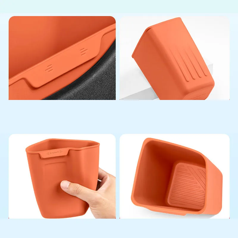 Universal Car Door Trash Can Mini Garbage Bin Silicone Waterproof Auto Door Pocket Storage Box Interior Organizer for Car Access view 6