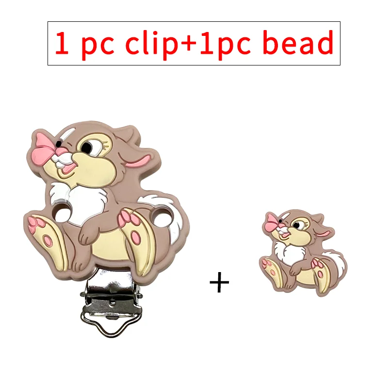 2 قطعة جديد سيليكون بوه دامبو ميكي الخرز عضاضة الغذاء الصف مضغ الأسنان حبة DIY الحلمة سلسلة مجوهرات اكسسوارات