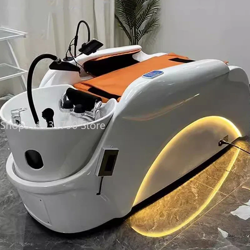 Massager Luxury Shampo Chair Lighting Water Circulation Therapy Head Spa Bed Electric Cama De Champu Salon Furniture MQ50SC