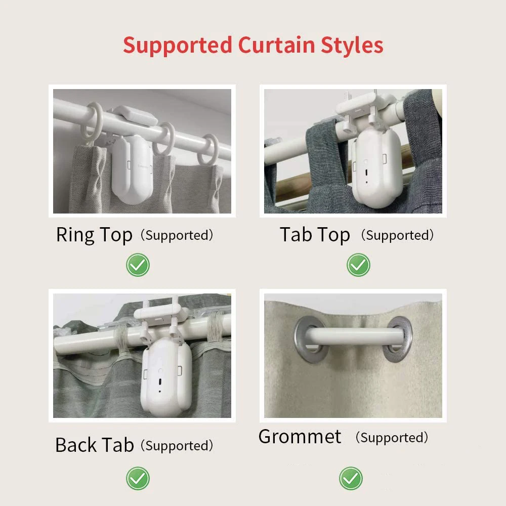 Tuya Smart Curtain Switchbot Curtain Wireless Automatic Curtain Opener Rechargeable Remote Control Alexa Google Home