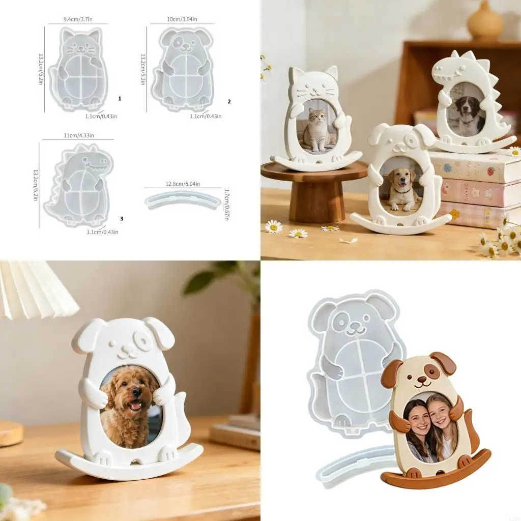   Flexible Silicone Craft Mold for Picture Frames With Rocking Base Desktop Ornament Mould Jewelry Tool