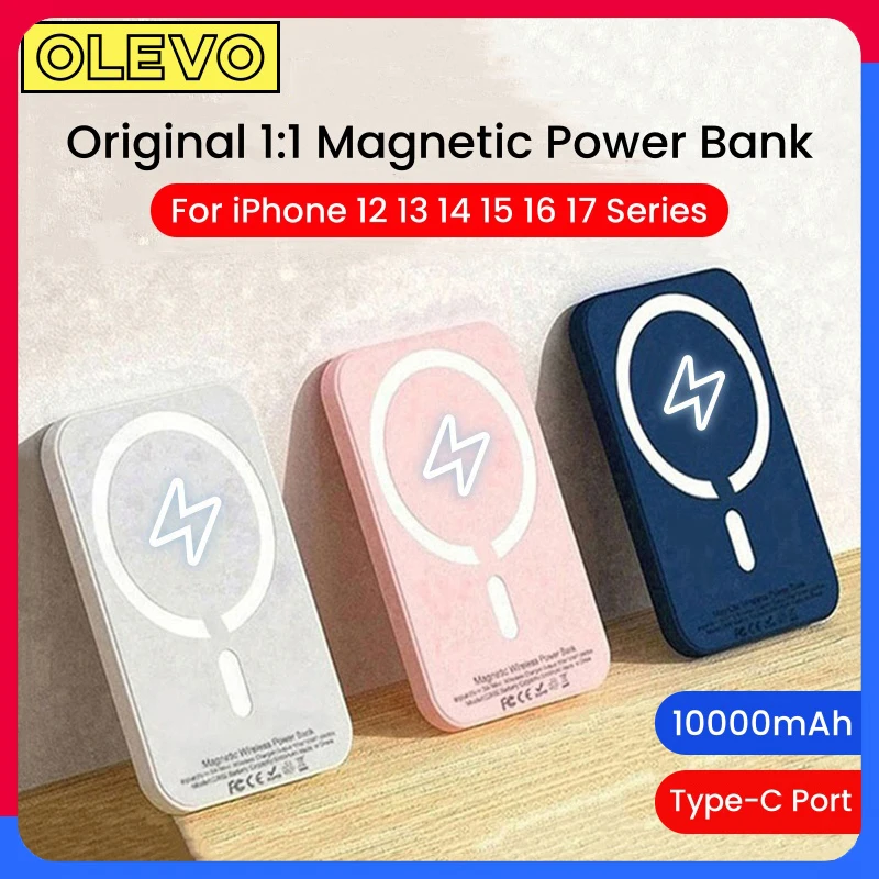 

10000mAh New Type-C Port Magnetic Power Bank For iPhone External Spare Battery Portable Wireless Charger For Magsafe Power Bank