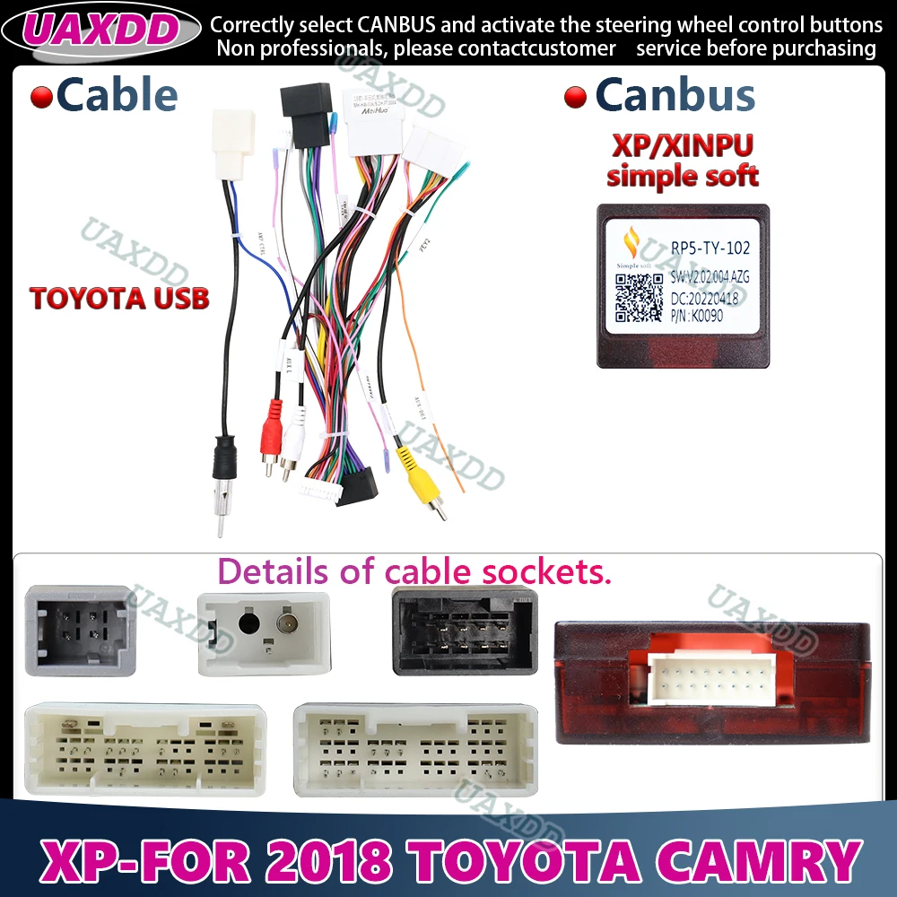 RZC XP Kabel Canbus FÜR TOYOTA Prado RAV4 Vios Camry FJ Cruiser Corolla PREVIA HIGHLANDER Rahmen HIGH-END Raise Simple Soft XINPU – Detail 13