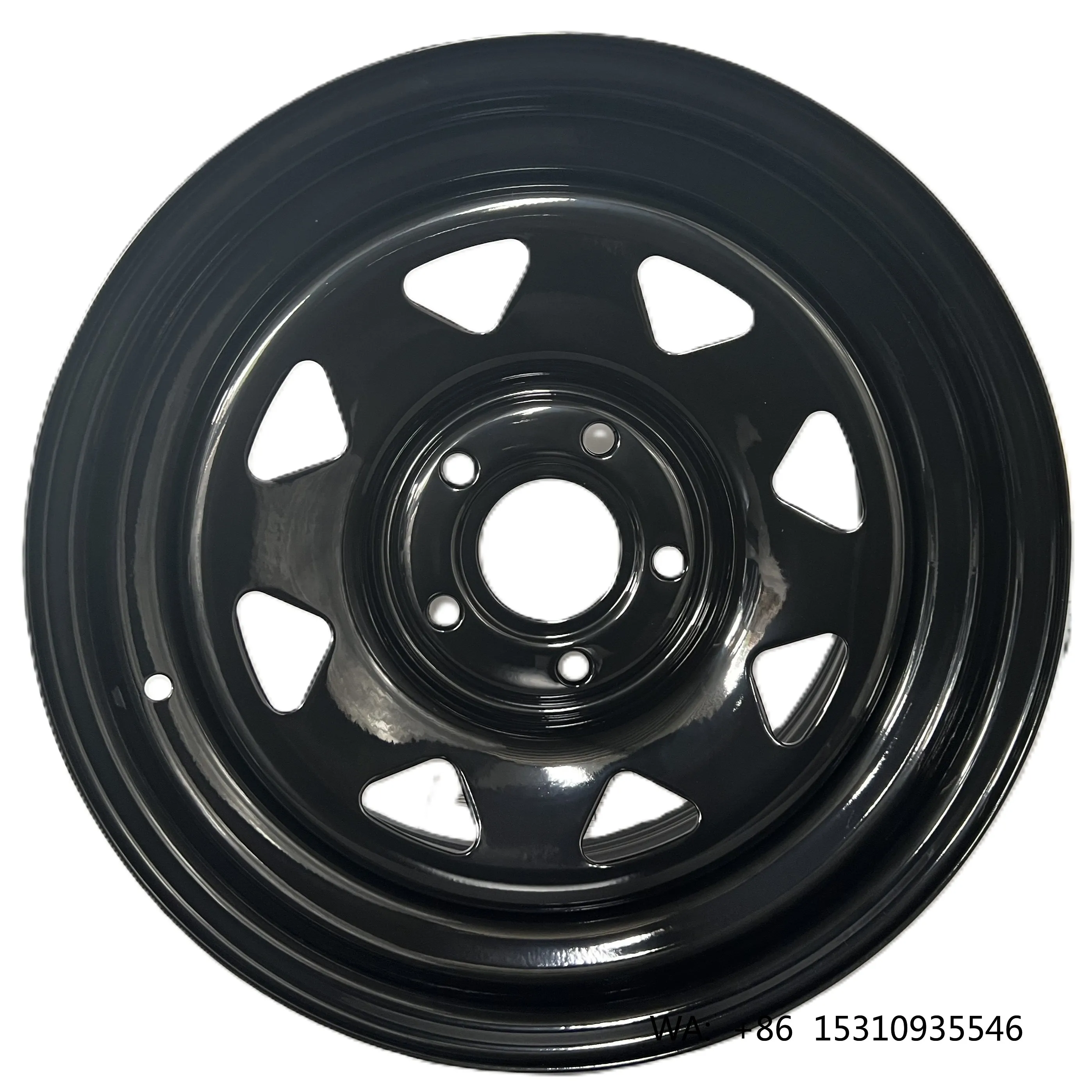 

New 15x8J Triangle Gloss Black Steel Wheel Customize Size 15" 16" 17" 18" 20" PCD 5x139.7 5X150 6x139.7 for Pickup & SUVs