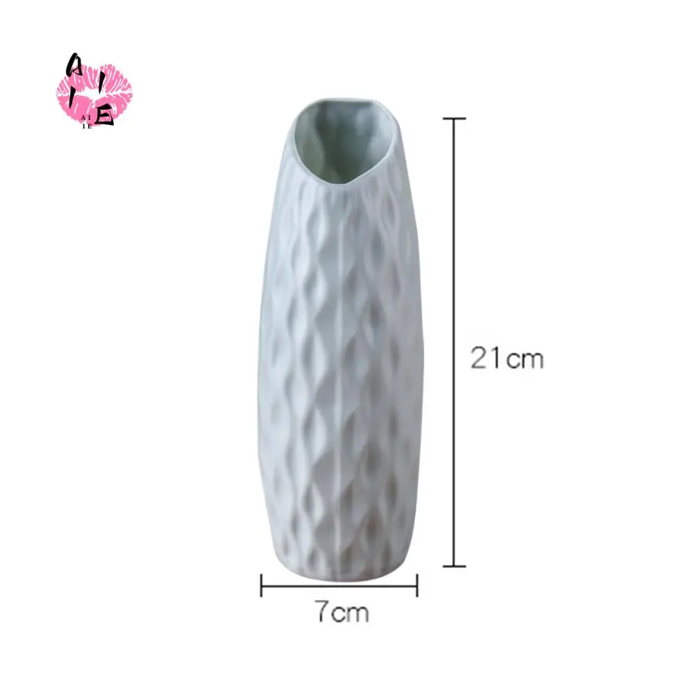 A11E-Nordic Plastic Vase Anti-Drop Simple Flower Vase Imitation Flower Pot Decoration Home Vase For Home Decor