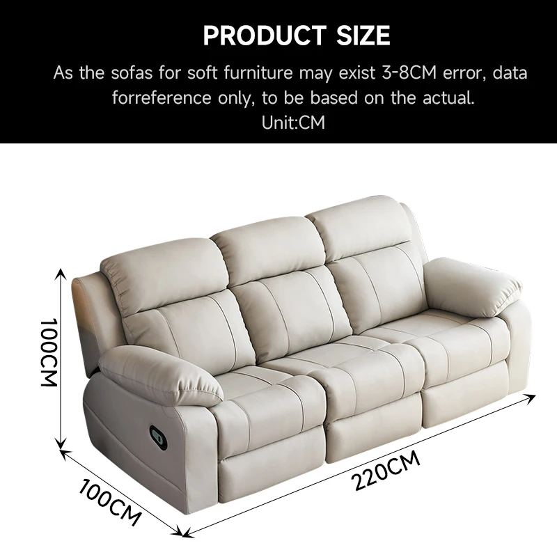 Picture 3: Modern Leather Electric Recliner Sofa Power Recliner Home Theater Sofa With Cup Holder