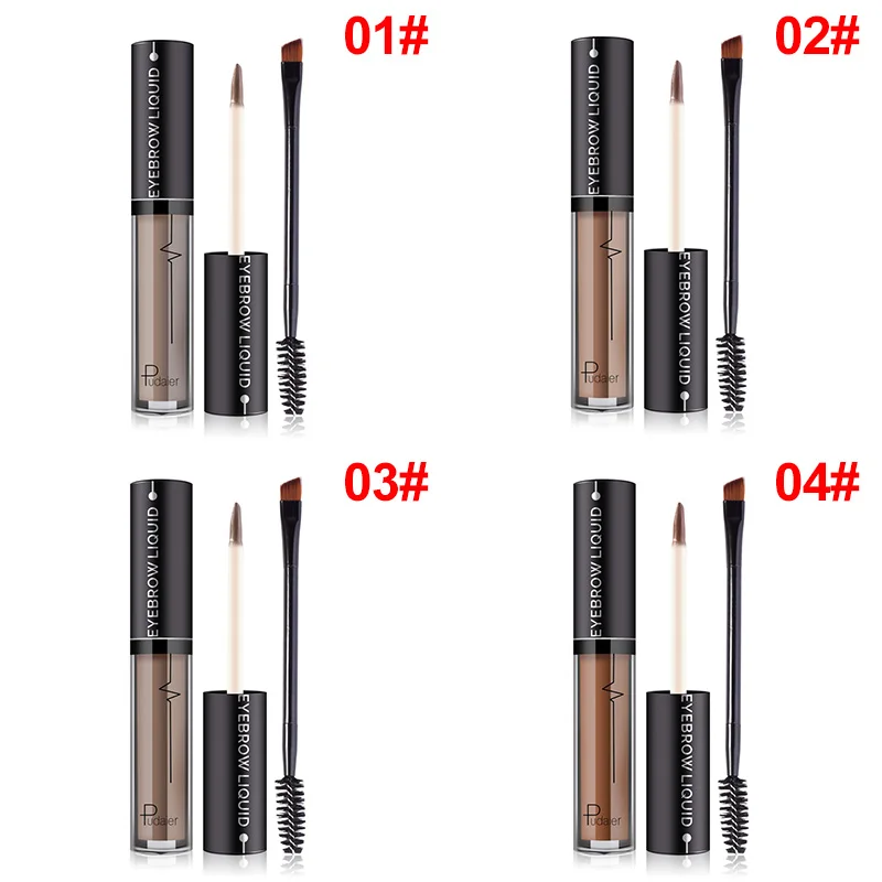 Eyebrow Cream Liquid Eyebrow Enhancer Makeup Waterproof Long Lasting Brown Eye Brow Gel With Brush Set 4 Colors Maquiagem