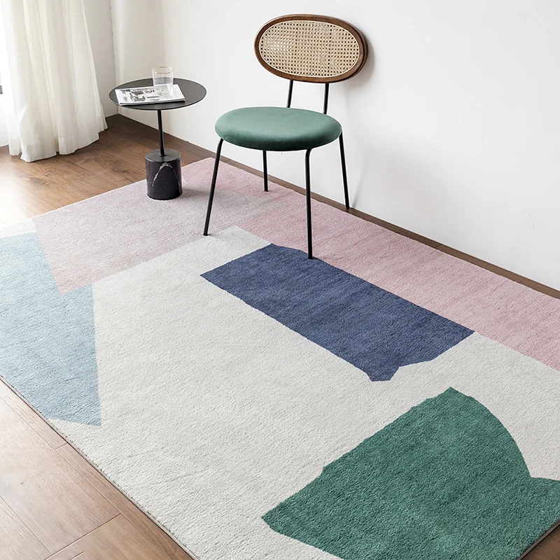 Nordic Style Carpets for Living Room Minimalist Bedroom Decor Abstract Carpet Home Plush Floor Mat Thicken Non-slip Lounge Rug