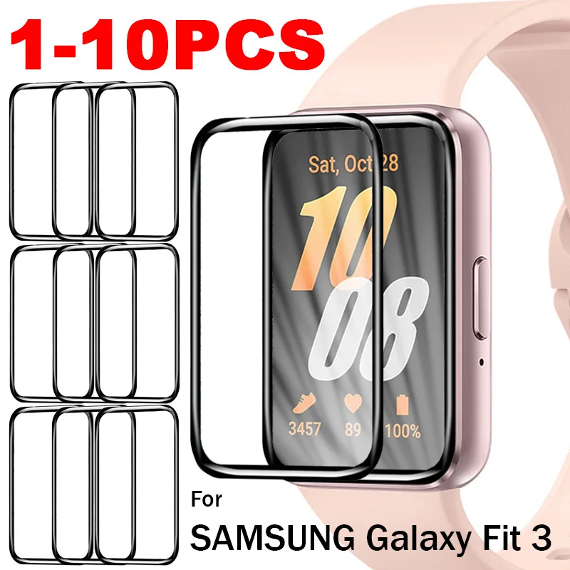 10/5/3/1Pack 3D Full Coverage Watch Films PET Soft Screen Protector Suitable for Samsung Galaxy Fit 3 Not Tempered Glass