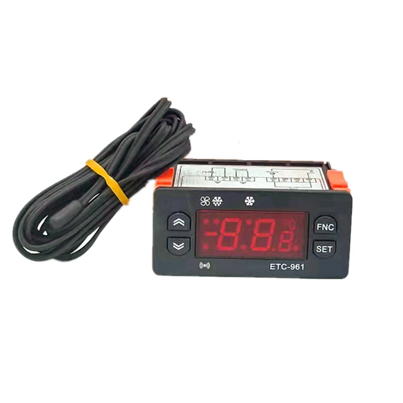 Imagem -04 - Controlador de Temperatura Controle de Umidade Termômetro Higrômetro Alarme Frigorífico 220v Ntc Sensor 5x Etc-961