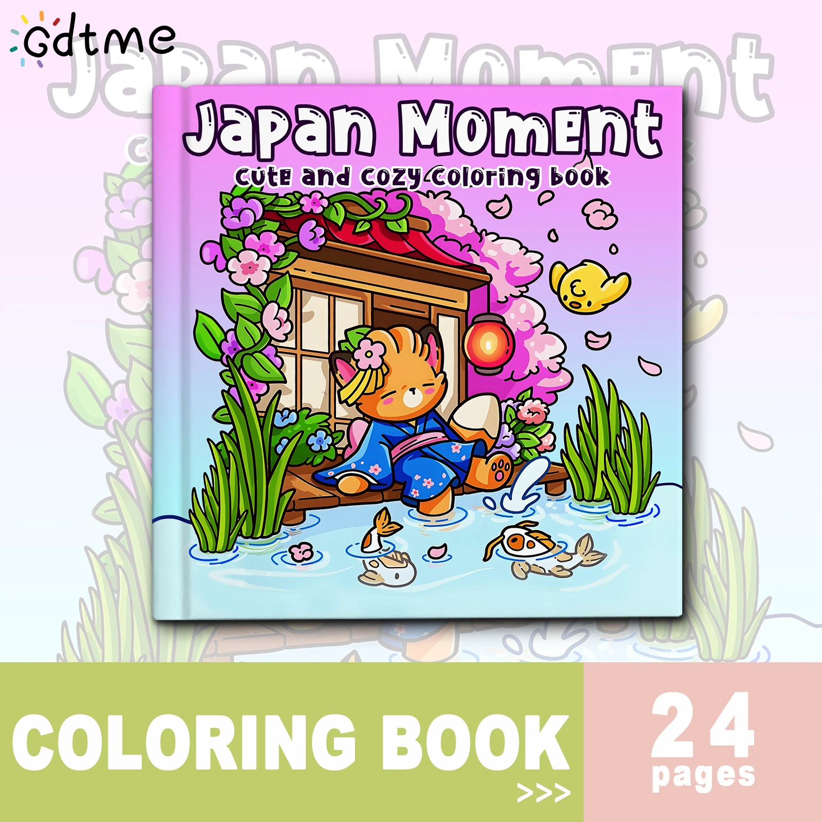 Japan Moment Malbuch für Erwachsene mit einfachen Cartoon-Mustern zur Entspannung, DIY Mal- und Zeichenbücher – Detail 1