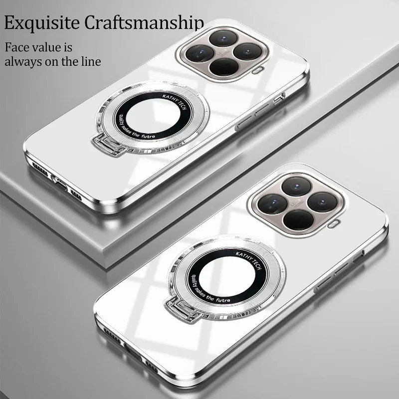 Clear Magnetic Case for Xiaomi 17T 15T 14T 17TPro 15TPro 14TPro for Magsafe Ring Holder Soft Silicone Cover for Mi 17t Pro