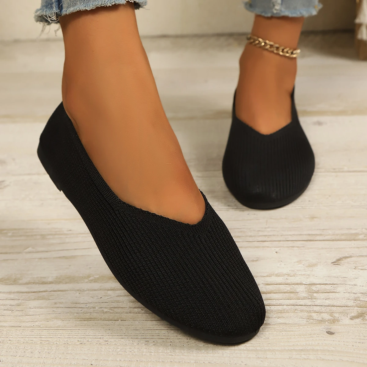 Fashion New Coat Solid Color Large Light Mouth Women's Comfortable Flat Shoes Women's Zapatos De Mujer