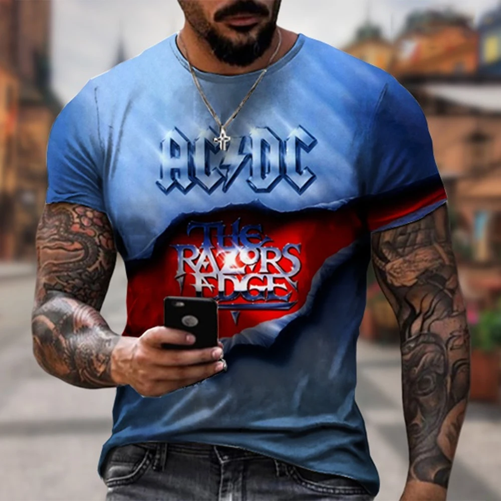 Summer personalized fashion trend rock music 3D printed printed T-shirt hip-hop 3D short sleeved casual comfortable T-shirt