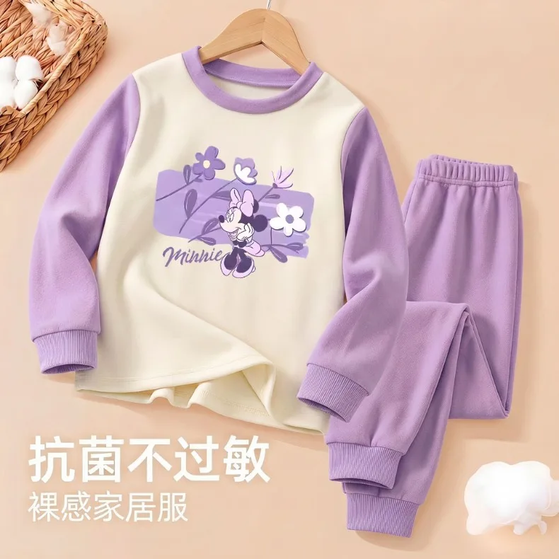 Herbst-Winter Mädchen Verdickte Warme Hauskleidung Sets Kinder Weiche Oberteil- und Hosen-Kombination Zweiteiliger Anzug 1-12 Jahre Kinder-Pyjamas – Detail 5