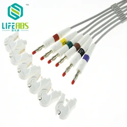 10 pcs/set electrode adapter,banana 4.0 to clip,4.0 Banana Plug Turn To Clip Electrode Adapter ECG/EKG Cable