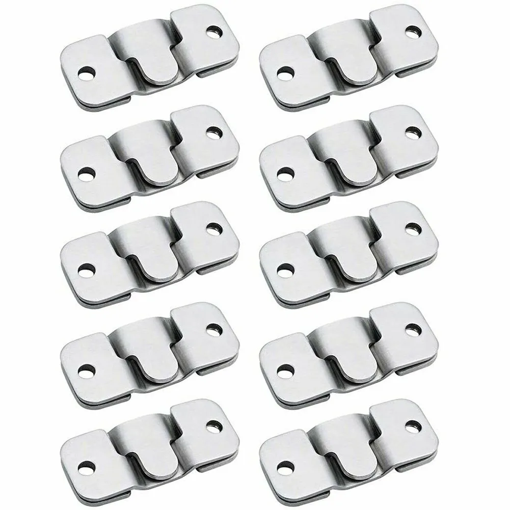 10pairs Flush Mounting Buckles Stainless Steel Hanger Concealed Mount Bracket Wall Mount Hardware 44 X 19 X 2 Mm