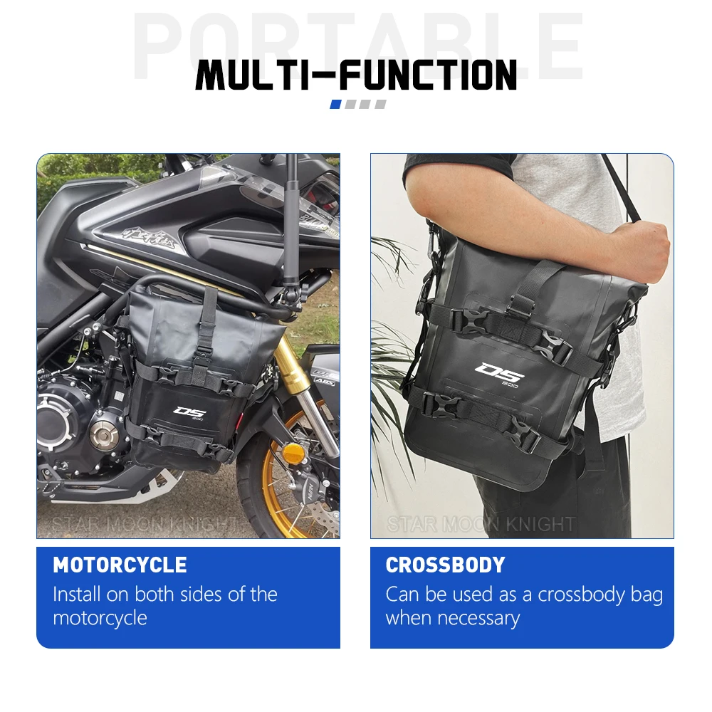クラッシュバーバッグ防水オートバイバッグユニバーサルバックパック 6-8L バンパーサイドサドルバッグ Voge DSX900 DS900X DS525X DSX525