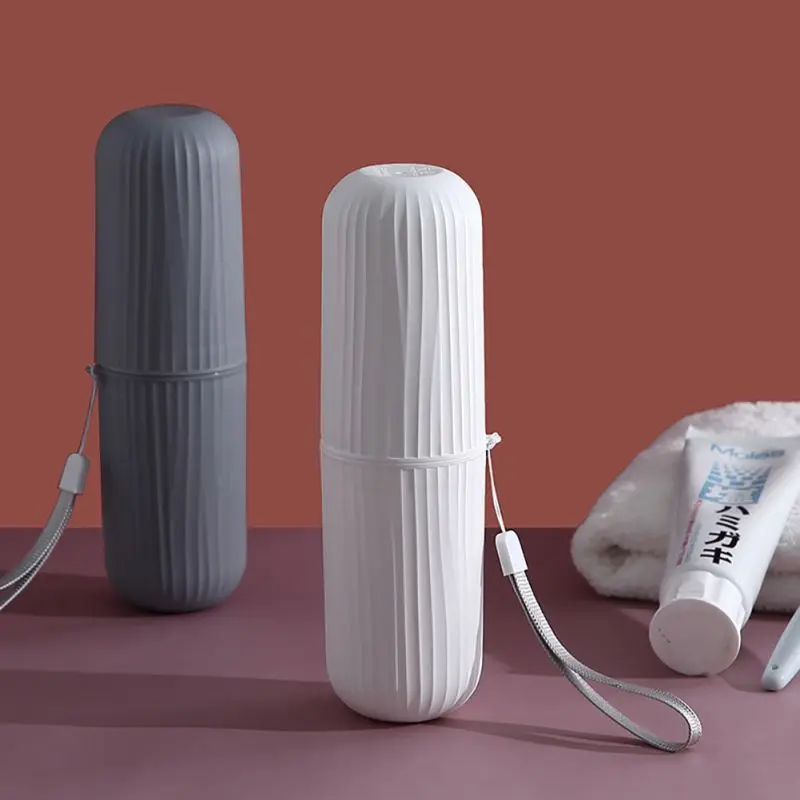 Taza de cepillo de dientes portátil de viaje, soporte de pasta de dientes para baño, caja de almacenamiento, taza de almacenamiento de artículos de tocador de viaje, nueva Idea