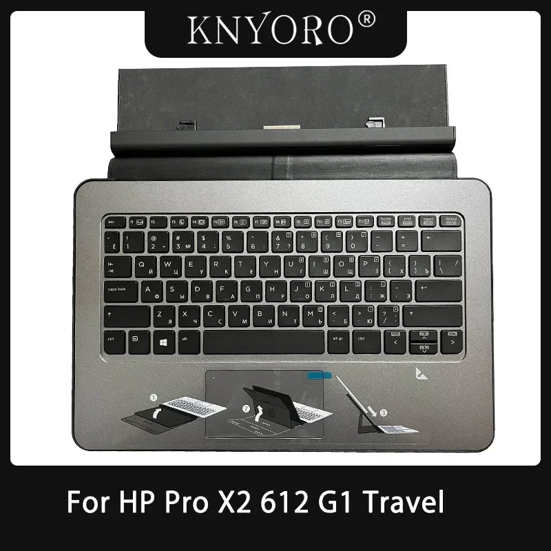 Original New US คีย์บอร์ดรัสเซียสำหรับ HP Pro X2 612 G1ที่วางแขนแท็บเล็ตฝาครอบด้านบนอะไหล่ฐานอะไหล่แป้นพิมพ์แล็ปท็อป778779-001