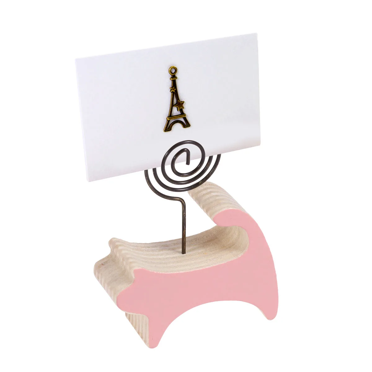 

Wooden Animal Message Holder Cartoon Note Folder Photo Clip Spiral Base Table Number Name Place Card Menu Paper Clips