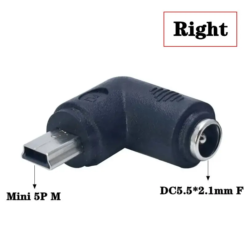 DC5.5 * 2.1mm Male Female To USB Mini 5P Micro 5P Type-C Male Female Adapter Elbow Android Phone DC Power Adapter 5V Interface