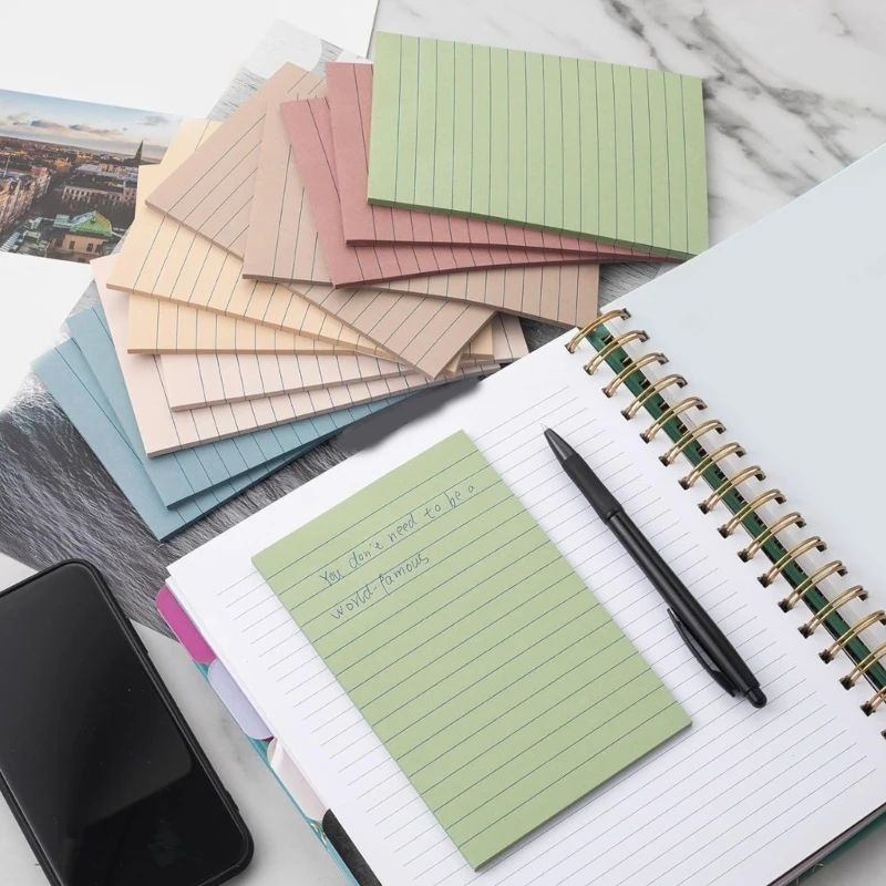 2025 ใหม่ 8 พีซีกาวบันทึกบันทึกสีย้อนยุค Notepads เรียงรายติดอยู่โน้ตง่าย ๆ