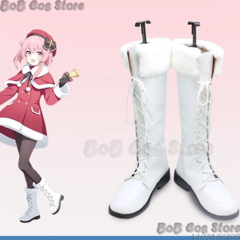 

Sumi Serina Christmas White High Boots Game Blue Archive Cosplay Ruffled Edge Winter Shoes Woman Girl Halloween Fancy Carnaval