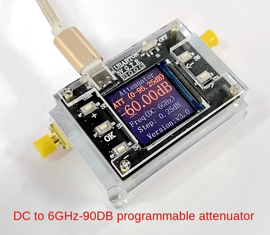 

3G 6G 8G Digital Programmable Attenuator 90DB Step 0.25DB TFT Display CNC High Isolation